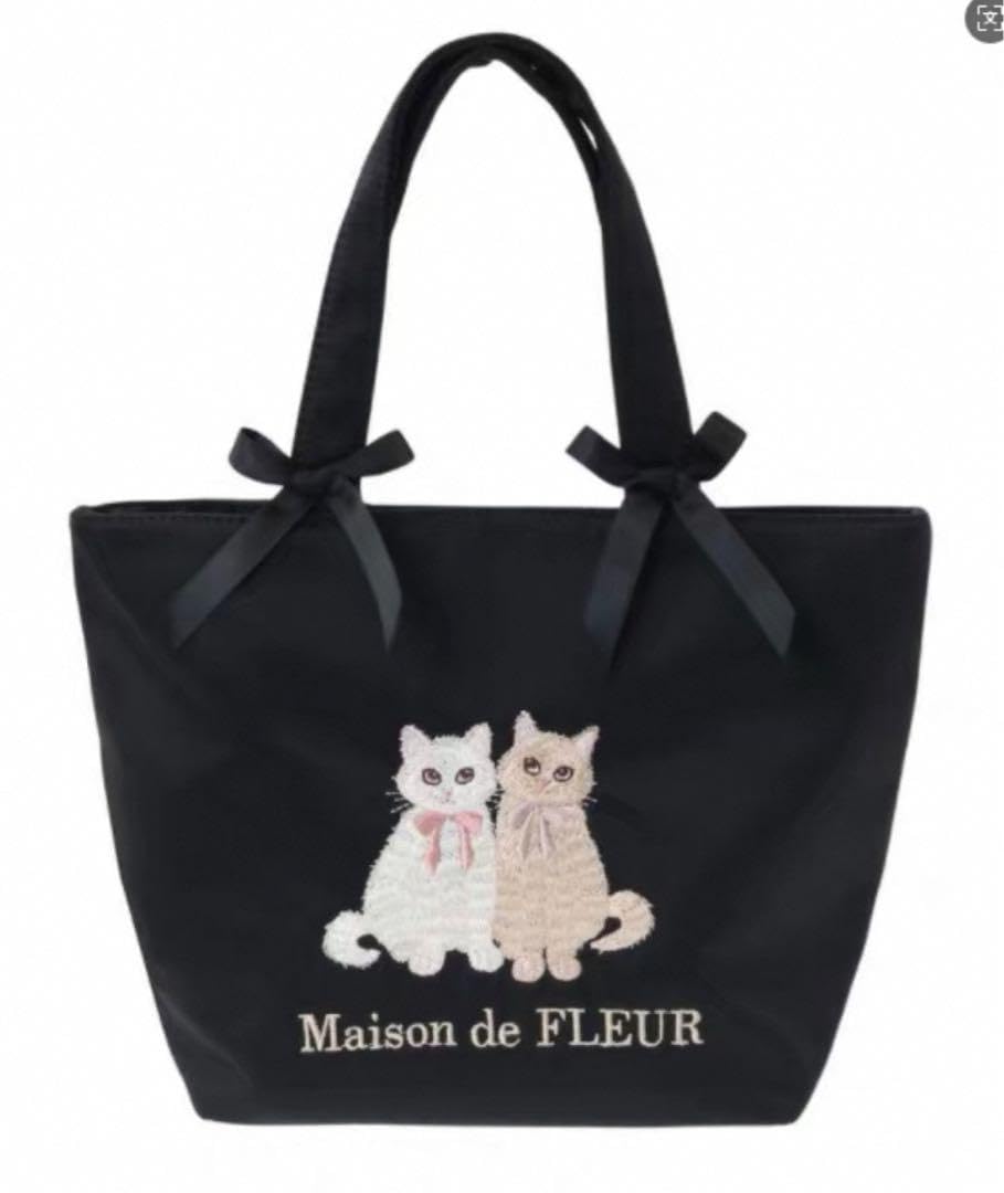 Amazon.co.jp: Maison de FLEUR メゾンドフルール “猫 ねこ刺繍”トート